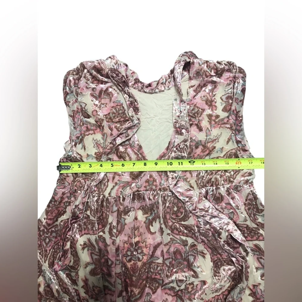 Free people all the time pink velvet sleeveless babydoll dress size‎ small new
